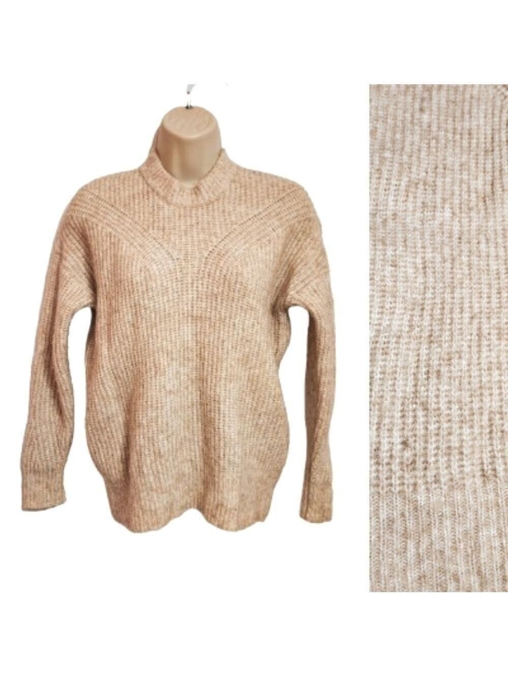Madewell Tan Ribbed Wool Blend Sweater XXS
